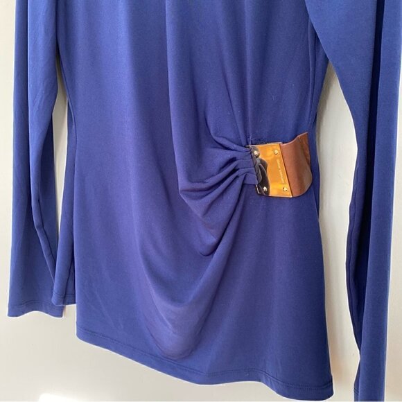 Michael Kors stretch jersey top with crew neckline and  long sleeves - Picture 2 of 10